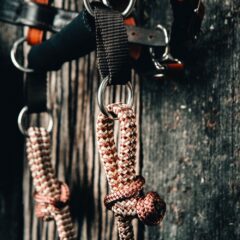 Button Knot Rein Brown/gold