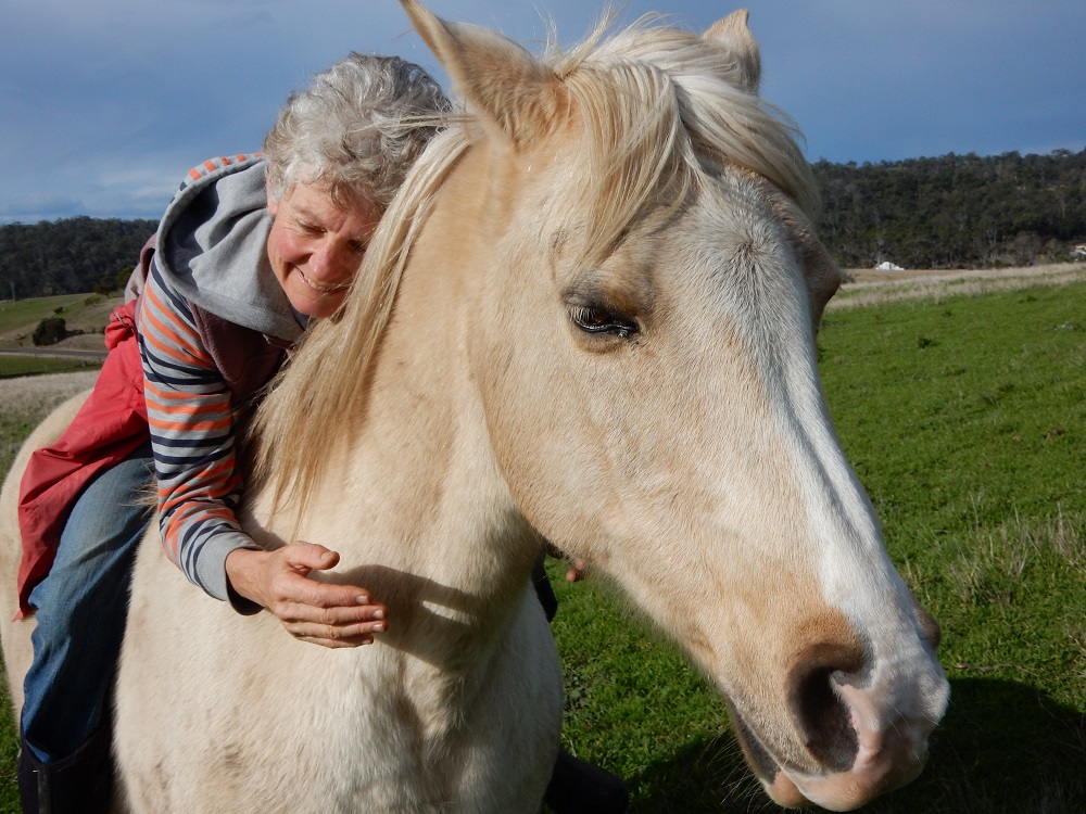 Cynthia on Rosie at liberty