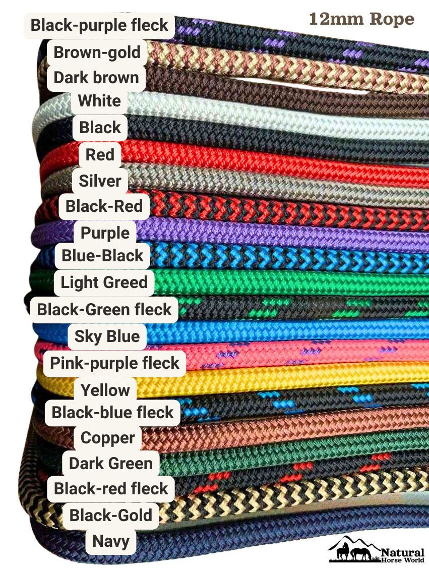LightRider Rope Reins 12mm Custom-made - Natural Horse World 12mm rope colours