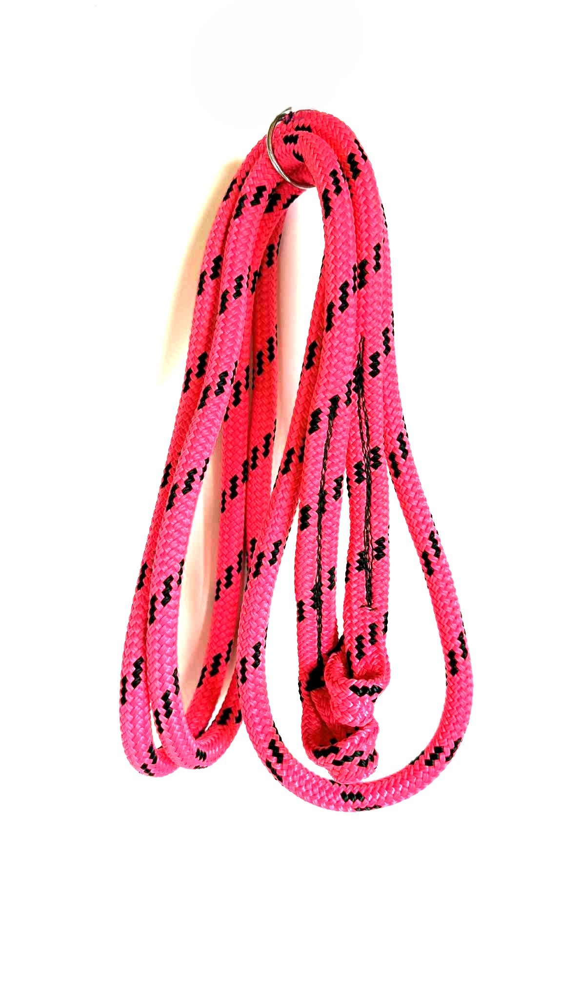 LightRider Rope Reins 12mm Custom-made - Natural Horse World RopeRein12mmPinkBlack2.8m.