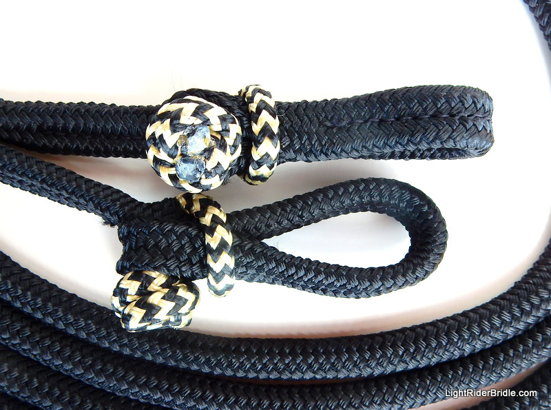 LightRider Button Knot Split Reins - Natural Horse World LightRider Button Knot Split Reins