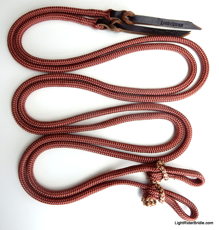 LightRider Button Knot Split Reins - Natural Horse World LightRider Button Knot Split Reins