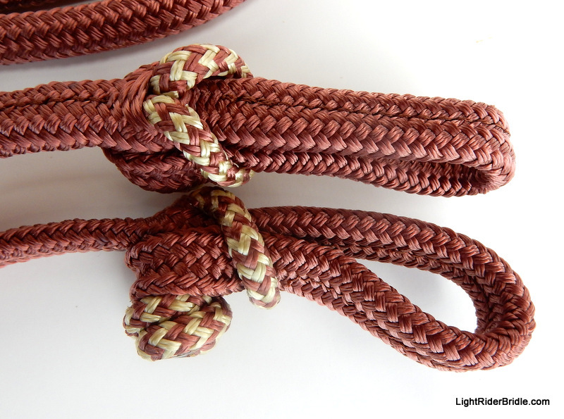 LightRider Button Knot Split Reins - Natural Horse World LightRider Button Knot Split Reins