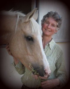 Cynthia Cooper, writer and owner of Natural Horse World with Ruby. 